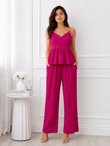 Women's White Sweetheart Neck Co-Ord Set