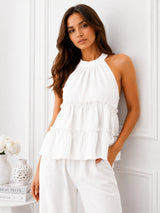 Women's Purple Halter Neck Co-Ord Set