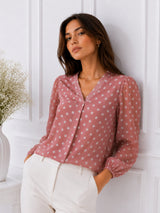Women's Pink Polka Top