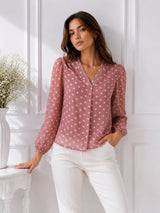 Women's Pink Polka Top