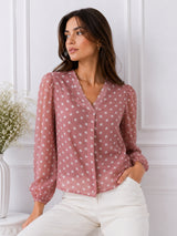 Women's Pink Polka Top