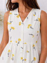 Women's White Printed Top