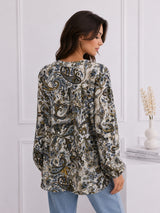 Women's Paisley Print Peplum Top