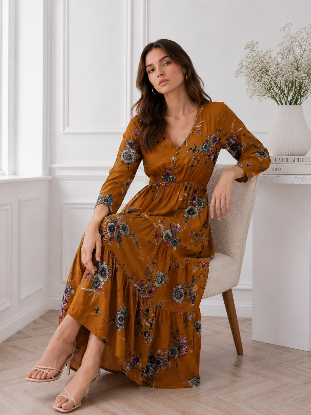 Women Yellow Fit and Flare Dress