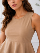 Women's Beige Top And Pant Co-ord Set
