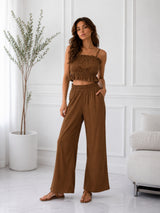 Women's Brown Top And Pant Co-ord Set