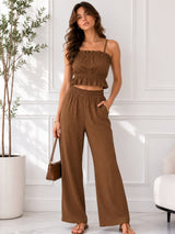 Women's Brown Top And Pant Co-ord Set