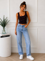 Women's Sleeveless Heart Print Top