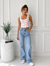 Women's Sleeveless Heart Print Top