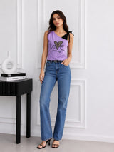 Women's Printed V-Neck Top