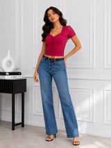 Women's Pink Mesh Top