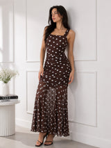 Women Brown Printed Dress