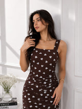 Women Brown Printed Dress