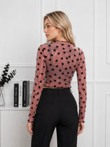 Women's Heart Printed Crop Top