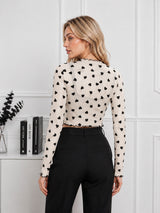 Women's Heart Printed Crop Top