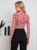 Women's Heart Printed Crop Top