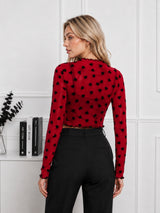 Women's Heart Printed Crop Top