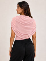 Clobug Women Cape Sleeve Boat Neck Top
