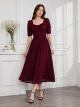 Clobug Women Sweetheart Neck Flare Dress