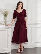 Clobug Women Sweetheart Neck Flare Dress