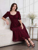 Clobug Women Sweetheart Neck Flare Dress