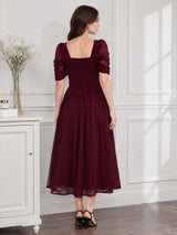 Clobug Women Sweetheart Neck Flare Dress