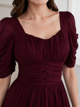 Clobug Women Sweetheart Neck Flare Dress