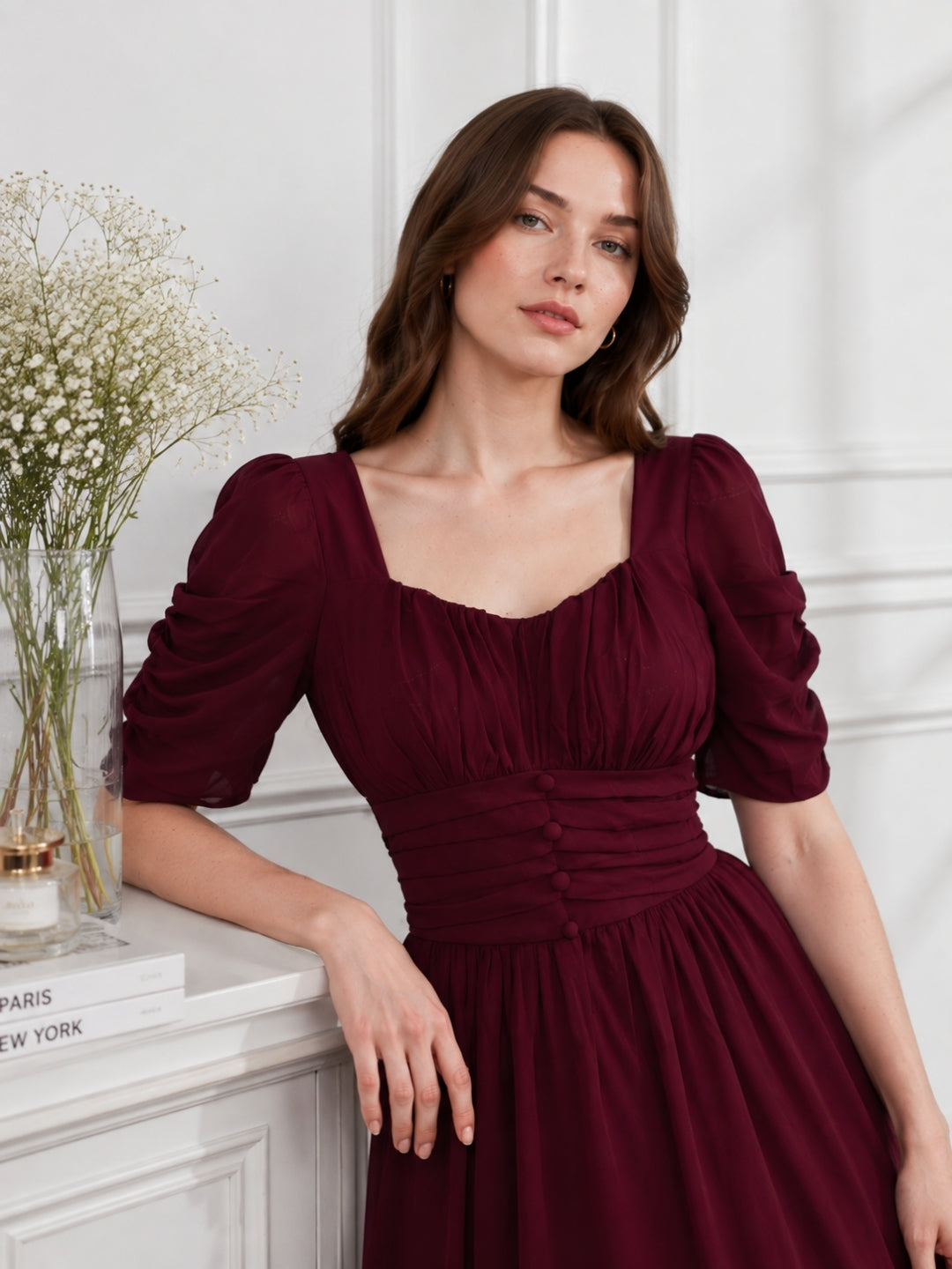 Clobug Women Sweetheart Neck Flare Dress