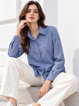 Clobug Women Full Sleeve Linen Shirt