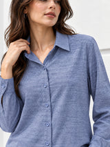 Clobug Women Full Sleeve Linen Shirt