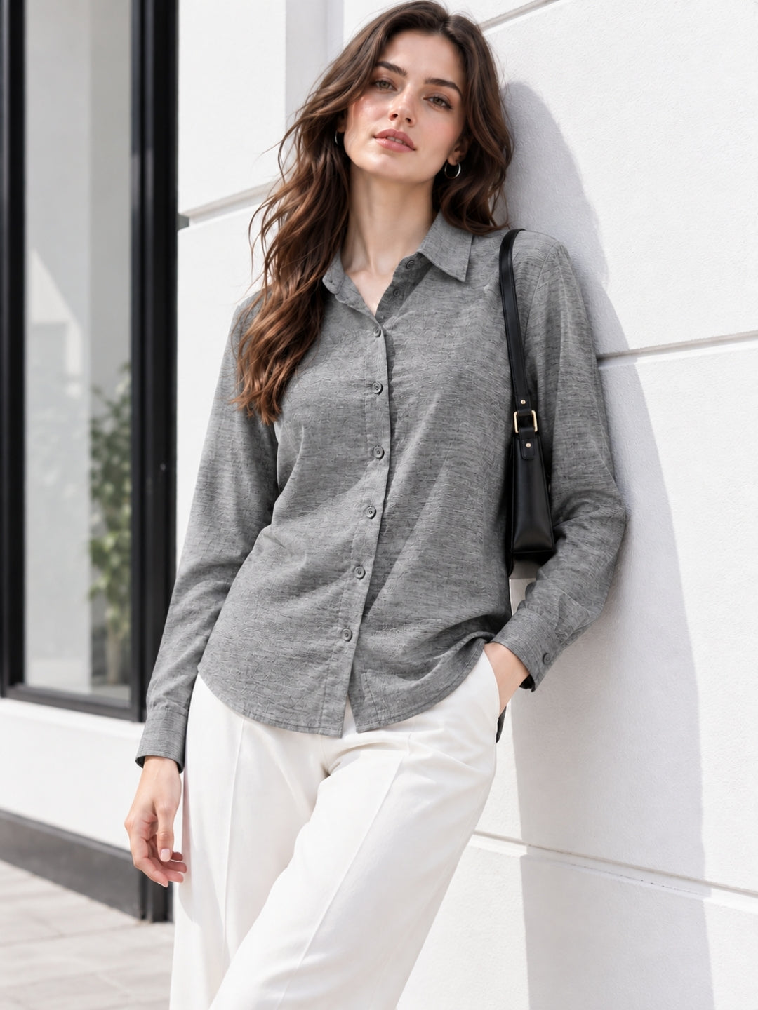 Clobug Women Full Sleeve Linen Shirt