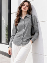 Clobug Women Full Sleeve Linen Shirt
