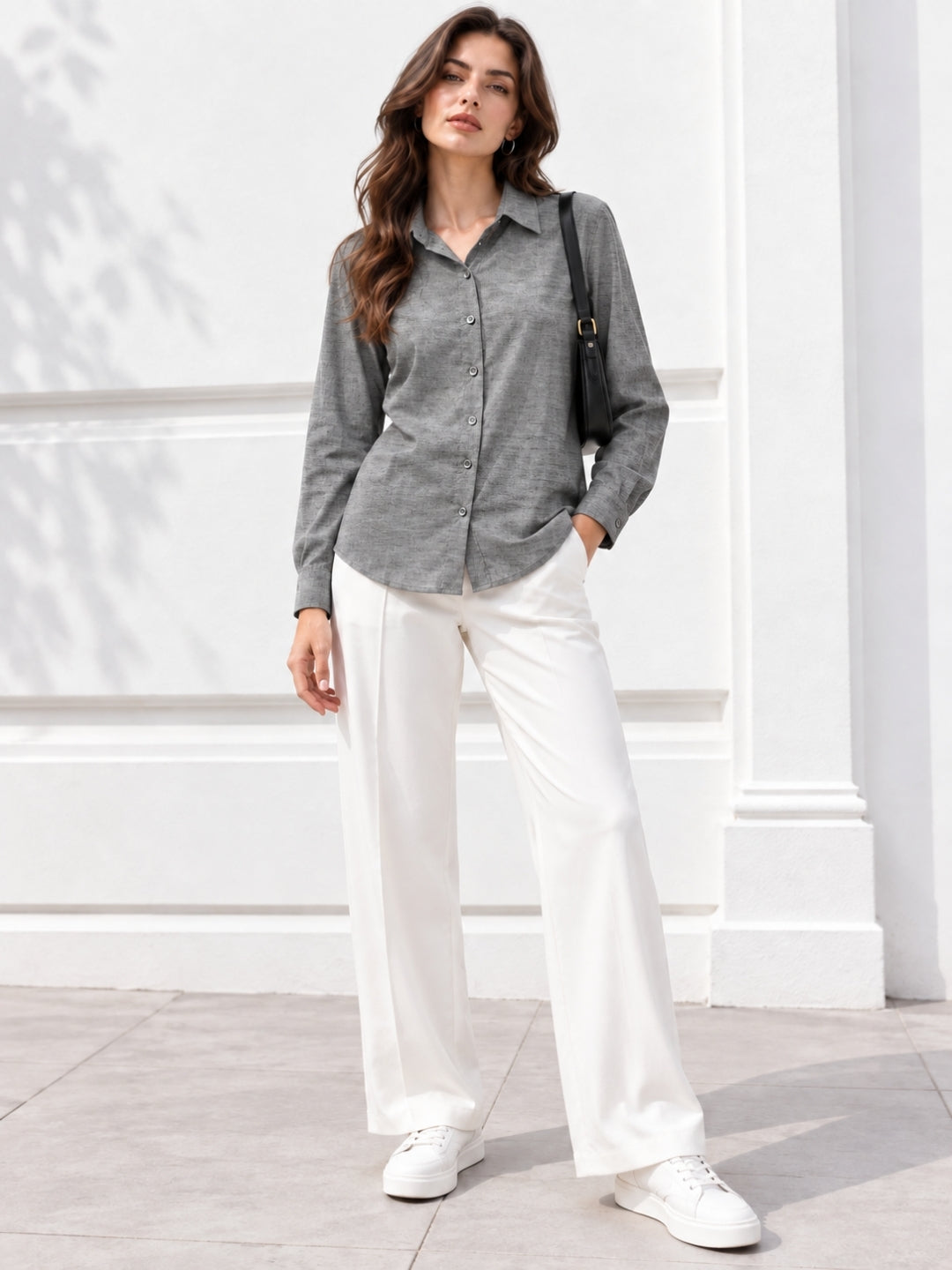 Clobug Women Full Sleeve Linen Shirt
