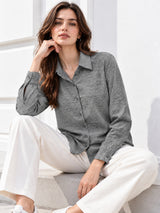 Clobug Women Full Sleeve Linen Shirt