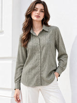 Clobug Women Full Sleeve Linen Shirt