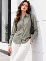 Clobug Women Full Sleeve Linen Shirt