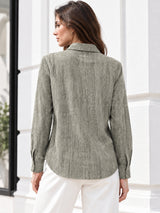 Clobug Women Full Sleeve Linen Shirt