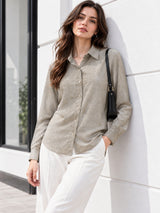 Clobug Women Full Sleeve Linen Shirt