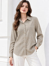 Clobug Women Full Sleeve Linen Shirt