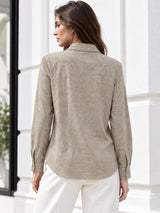 Clobug Women Full Sleeve Linen Shirt