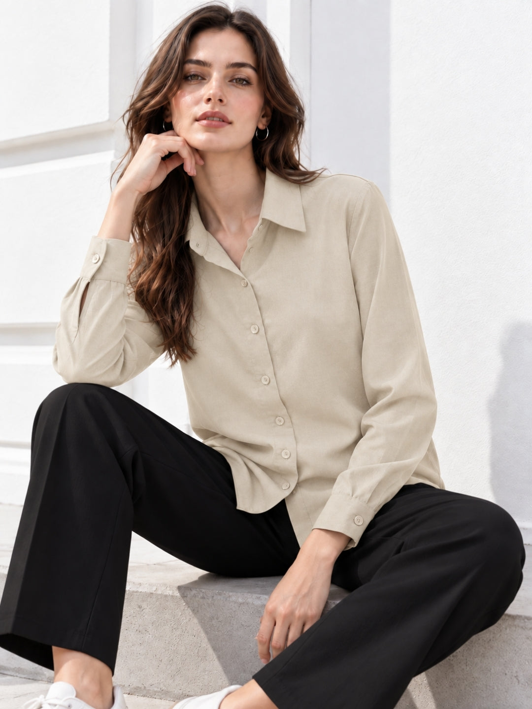 Clobug Women Full Sleeve Formal Shirt