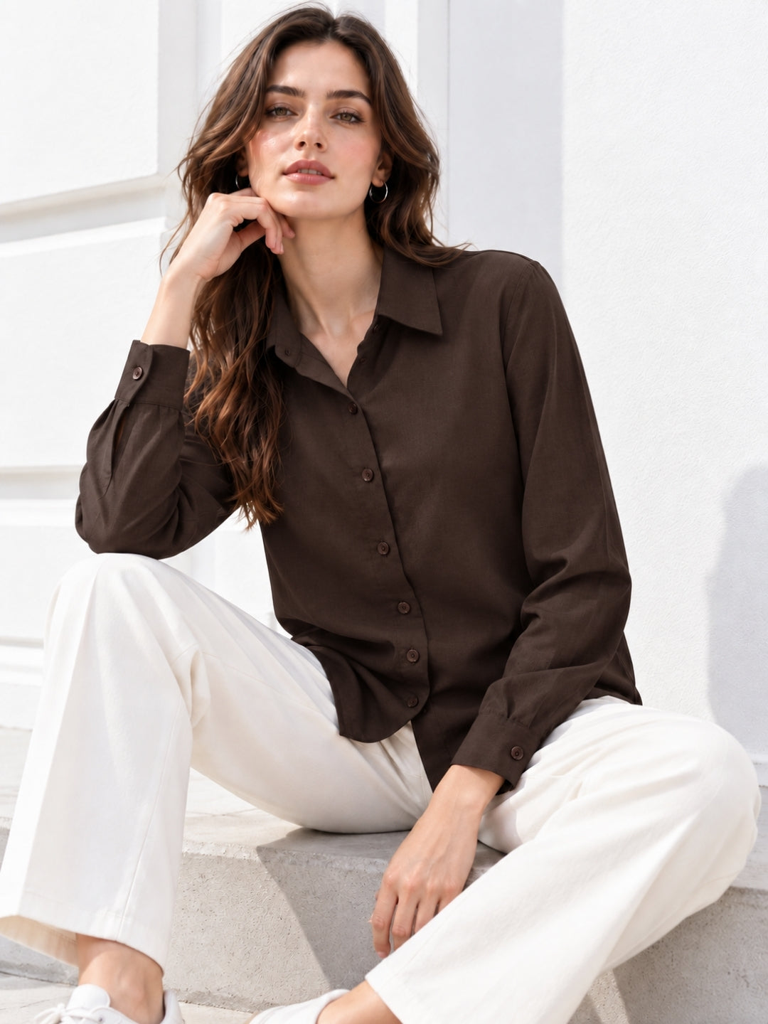 Clobug Women Full Sleeve Formal Shirt