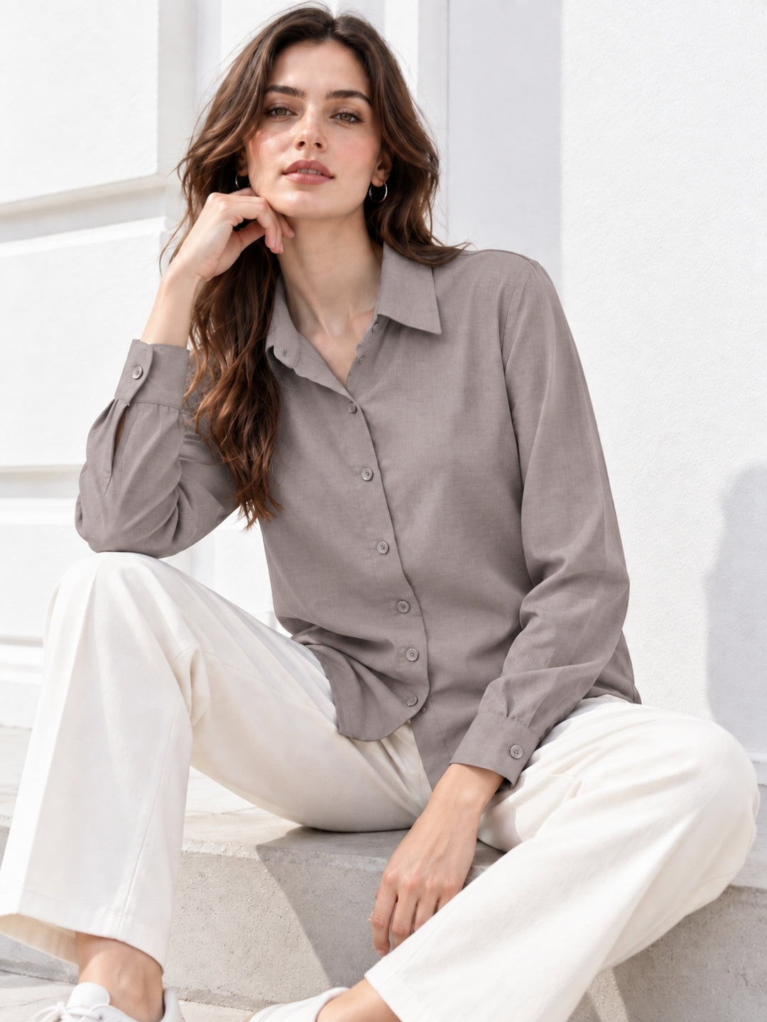 Clobug Women Full Sleeve Formal Shirt