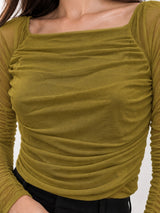Neted Solid Crop Top