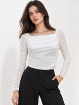 Neted Solid Crop Top