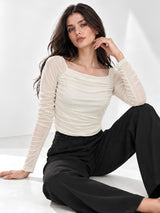 Neted Solid Crop Top