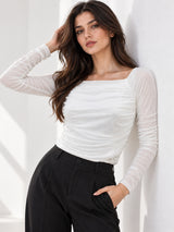 Neted Solid Crop Top