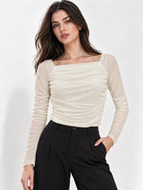 Neted Solid Crop Top