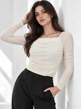 Neted Solid Crop Top