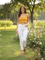 Prited Abstract Crop Top